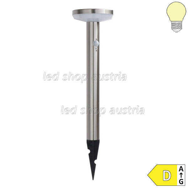 4.4W LED Solar Gehwegleuchte mit PIR Sensor und Erdspieß INOX IP44 warmweiß