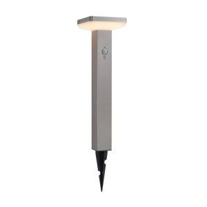 4.4W LED Solar Gehwegleuchte mit PIR Sensor und Erdspieß eckig INOX IP44 warmweiß