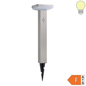 4.4W LED Solar Gehwegleuchte mit PIR Sensor und Erdspieß eckig INOX IP44 warmweiß