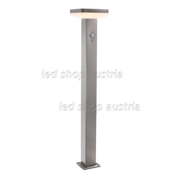 4.4W LED Solar Gehwegleuchte mit PIR Sensor eckig INOX IP44 warmweiß