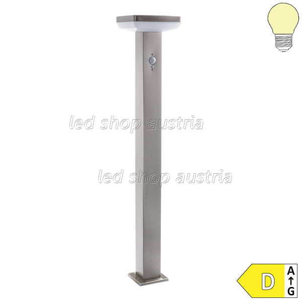 4.4W LED Solar Gehwegleuchte mit PIR Sensor eckig INOX IP44 warmweiß