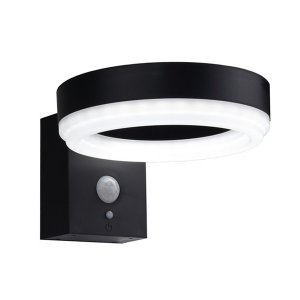 6W LED Solar Wandleuchte mit PIR Sensor schwarz IP44 kaltweiß