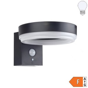 6W LED Solar Wandleuchte mit PIR Sensor schwarz IP44 kaltweiß