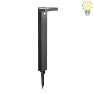 9W LED Solar Gehwegleuchte mit Erdspieß rechteckig IP44 warmweiß