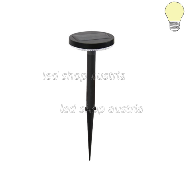 1W LED Solarleuchte mit Erdspieß schwarz IP65 warmweiß