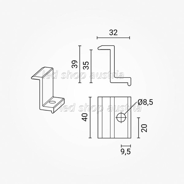Montagehalterung für Solarpanels 35mm Endklemme