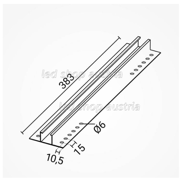 Montageprofil 70x22x380mm für Solarpanels