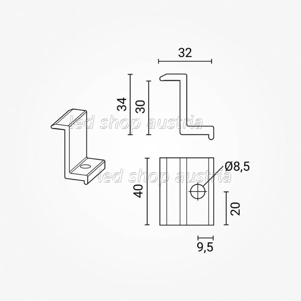 Endklemme M8x25mm