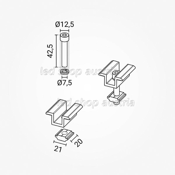 Mittelklemme M8x35mm
