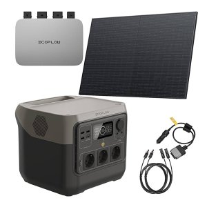 EcoFlow Balkonkraftwerk 600W PowerStream Komplettset inkl. RIVER 2 Pro