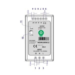 POS Tragschienen Netzteil M-Series - 24V 100W DC