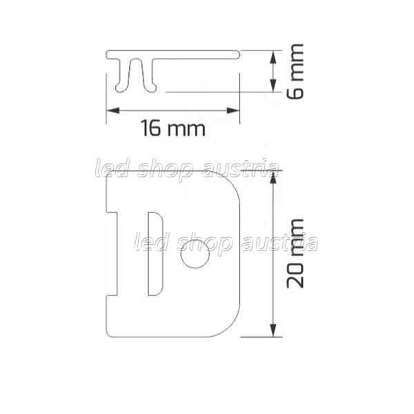 Montagehalter für ALU Profil Corner LINE