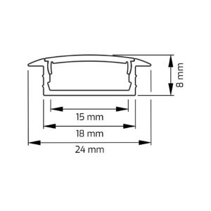 LED Profil ALU INLINE-Z 2000mm schwarz