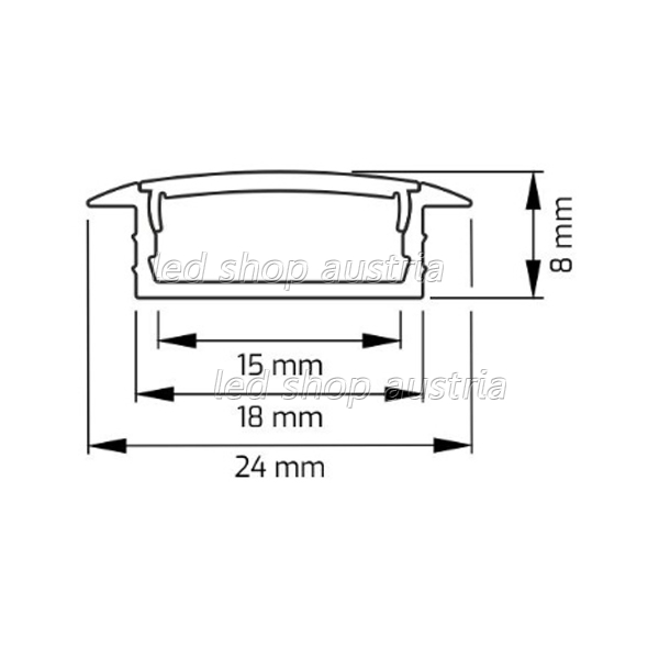 (Bild für) LED Profil ALU INLINE-Z 2000mm schwarz