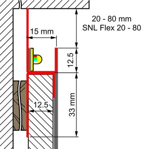 LED Trockenbau Konstruktionsprofil Zinkblech SNL Flex 80 2000mm