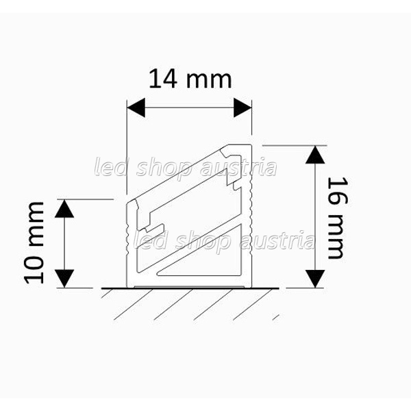 (Bild für) LED ALU Eck- Profil TRI-LINE 2000mm