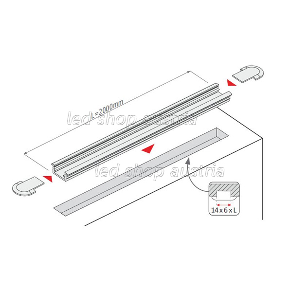 (Bild für) LED Profil ALU Mini DUO 2000mm