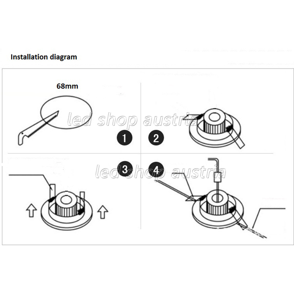 Einbaurahmen rund für 50mm LED Spots ZAMAK mit Bajonetring