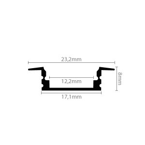 LED Profil ALU Recessed_1 2000mm