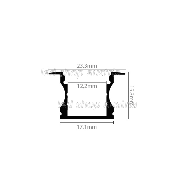 LED Profil ALU Recessed_2 2000mm