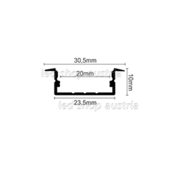 (Bild für) LED Profil ALU Recessed_3 2000mm