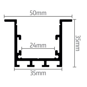 LED Profil ALU Recessed_4 2000mm