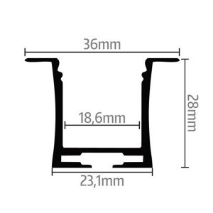 LED Profil ALU Recessed_6 2000mm