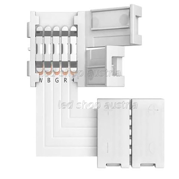 (Bild für) LED RGB-W Stripe \"L\" Steckverbinder 5 Adern 12mm (lötfrei)