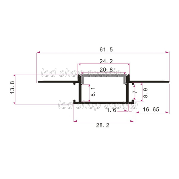 (Bild für) LED Profil ALU Gipskarton_5 2000mm