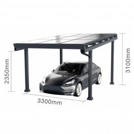 Einzelstellplatz Solar-Carport Aluminium inkl. PV- Module Komplettbausatz