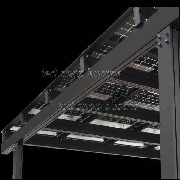 Einzelstellplatz Solar-Carport Aluminium inkl. PV- Module Komplettbausatz