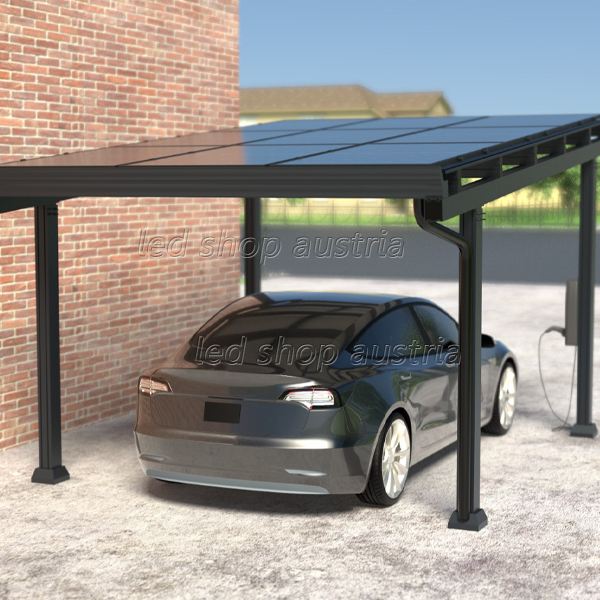 Einzelstellplatz Solar-Carport Aluminium inkl. PV- Module Komplettbausatz