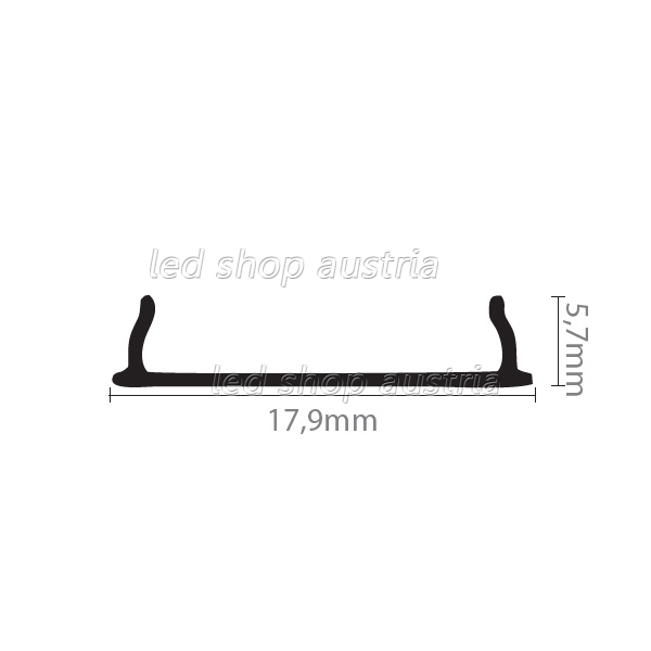 (Bild für) LED Profil ALU Surface_5 2000mm inkl. Abdeckung opal