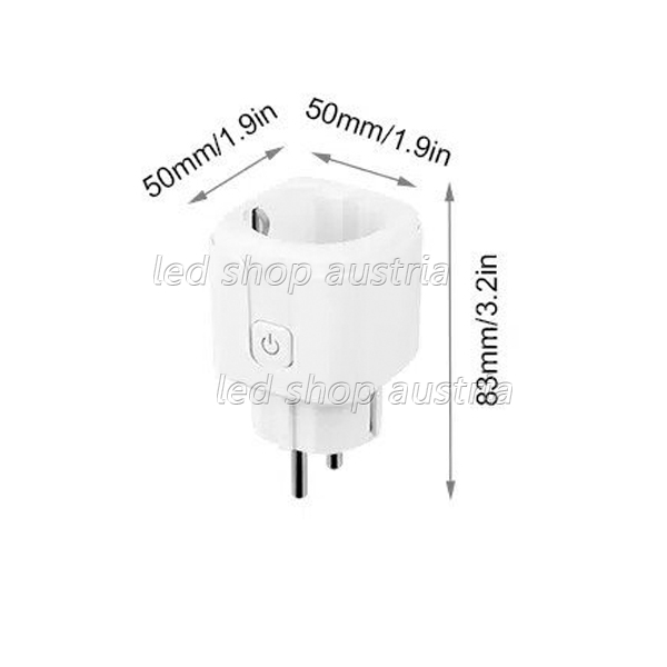 Smart Plug (WIFI 2.4G) mit Tuya App Steuerung, Alexa, Google Assistent kompatibel