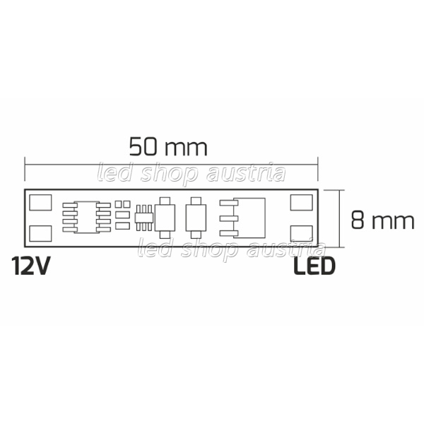 Touch-Schalter für LED Profile mit blau leuchtender Diode