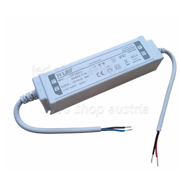 LED Trafo IP67 für LED Leuchtmittel - 12V 60W DC