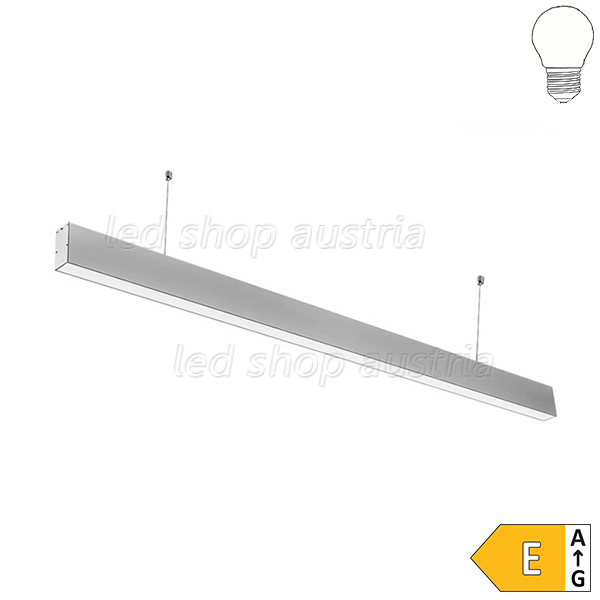 40W LED Linearleuchte Slim Direktmontage oder mit Abhängung silber neutralweiß