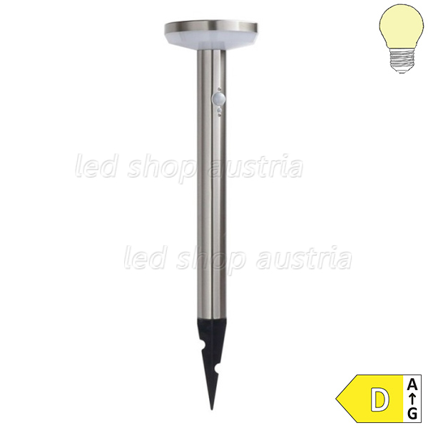 4.4W LED Solar Gehwegleuchte mit PIR Sensor und Erdspieß INOX IP44 warmweiß