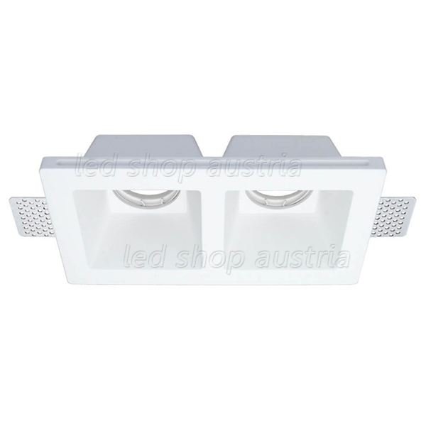 Einbaurahmen Trimless für LED GU10 Quadratisch 2-fach