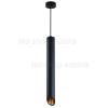 LED Pendelleuchte Slanted GU10 50cm schwarz mit goldenem Reflektor