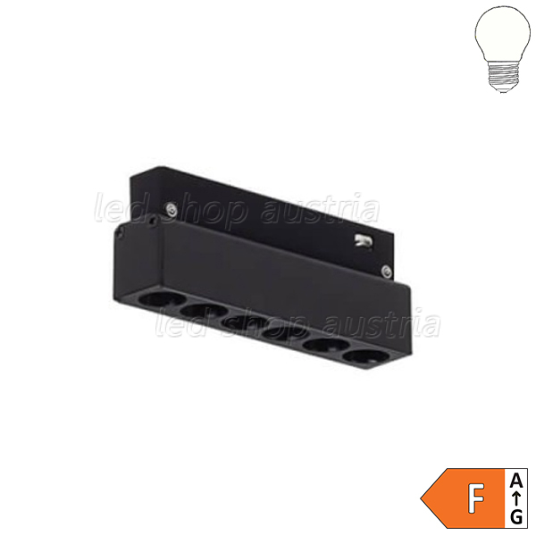 6W LED Strahler 6-flammig für 48V Stromschiene Magnetic Line R20 schwarz neutralweiß