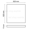 CCT LED Panel 625x625mm 24V DC, weissdynamisch, UGR<19