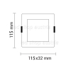 6W LED Einbauleuchte Slim Mini Quadratisch CCT Farbwechsel IP44