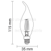 E14 LED Glühfaden Windstoßkerze 400 Lumen 4W neutralweiß