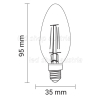 E14 LED Glühfaden Kerze 400 Lumen 4W "dimmbar" neutralweiß