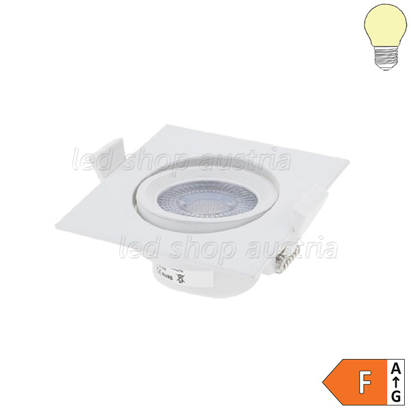 5W LED SMD Downlight quadratisch schwenkbar inkl. Trafo warmweiß