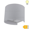 6W LED Außen- Wandleuchte halbrund Up-Down grau warmweiß