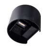 6W LED Außen- Wandleuchte halbrund Up-Down schwarz warmweiß