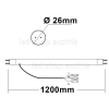 T8 LED Röhre mit Kabelanschluss 120cm 22W frosted neutralweiß