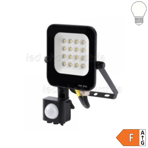 LED SMD Fluter mit Bewegungsmelder 90° schwarz 10W neutralweiß